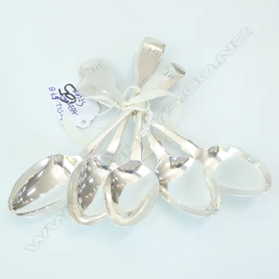 SET 5 Wm. IV SILVER TEASPOONS LONDON 1836/37 72 GRAMS