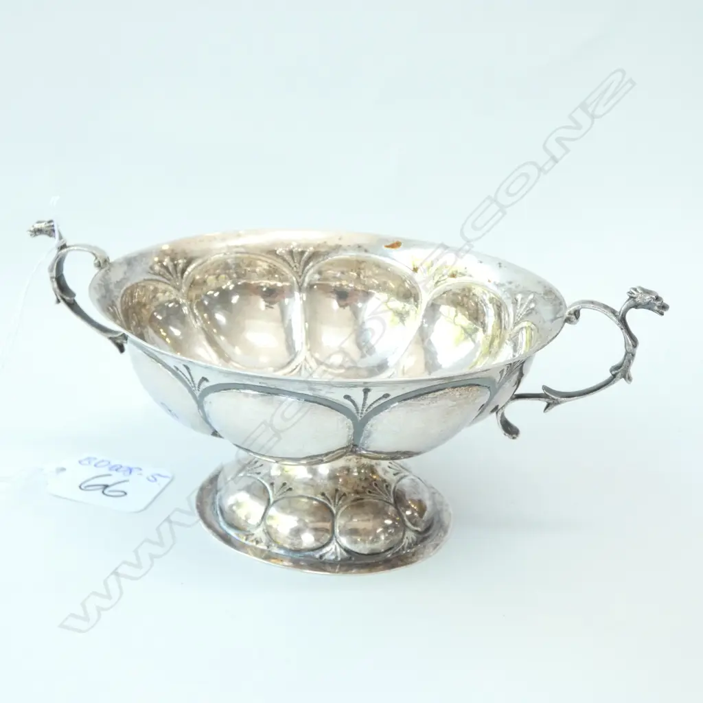 19THC EUROPEAN SILVER SMALL PEDESTAL BOWL 130 GRAMS Image 1++