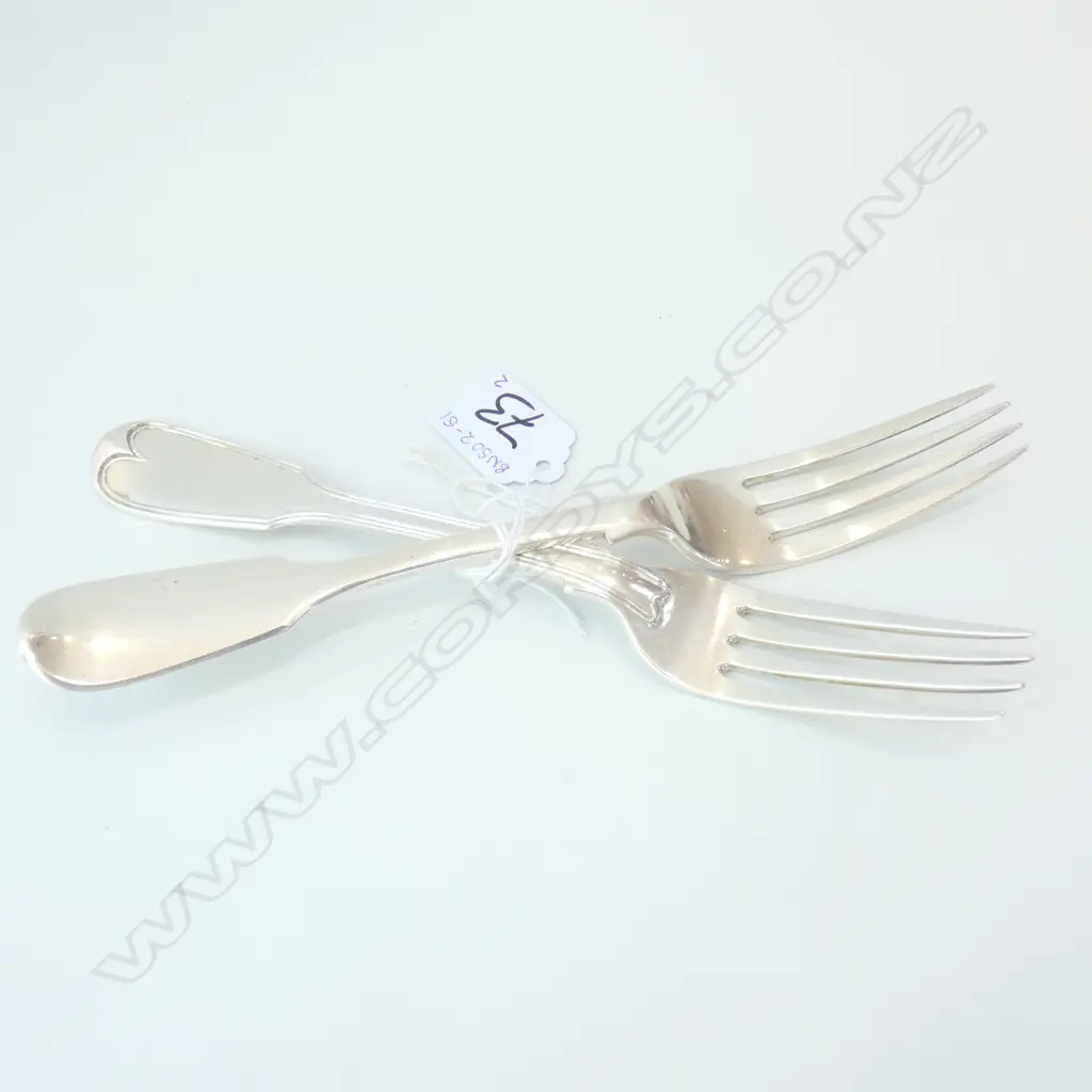 TWO SILVER FORKS, LONDON 1829 W. CHAWNER + LONDON 1838 W. EATEN 1744 GRAMS Image 1++