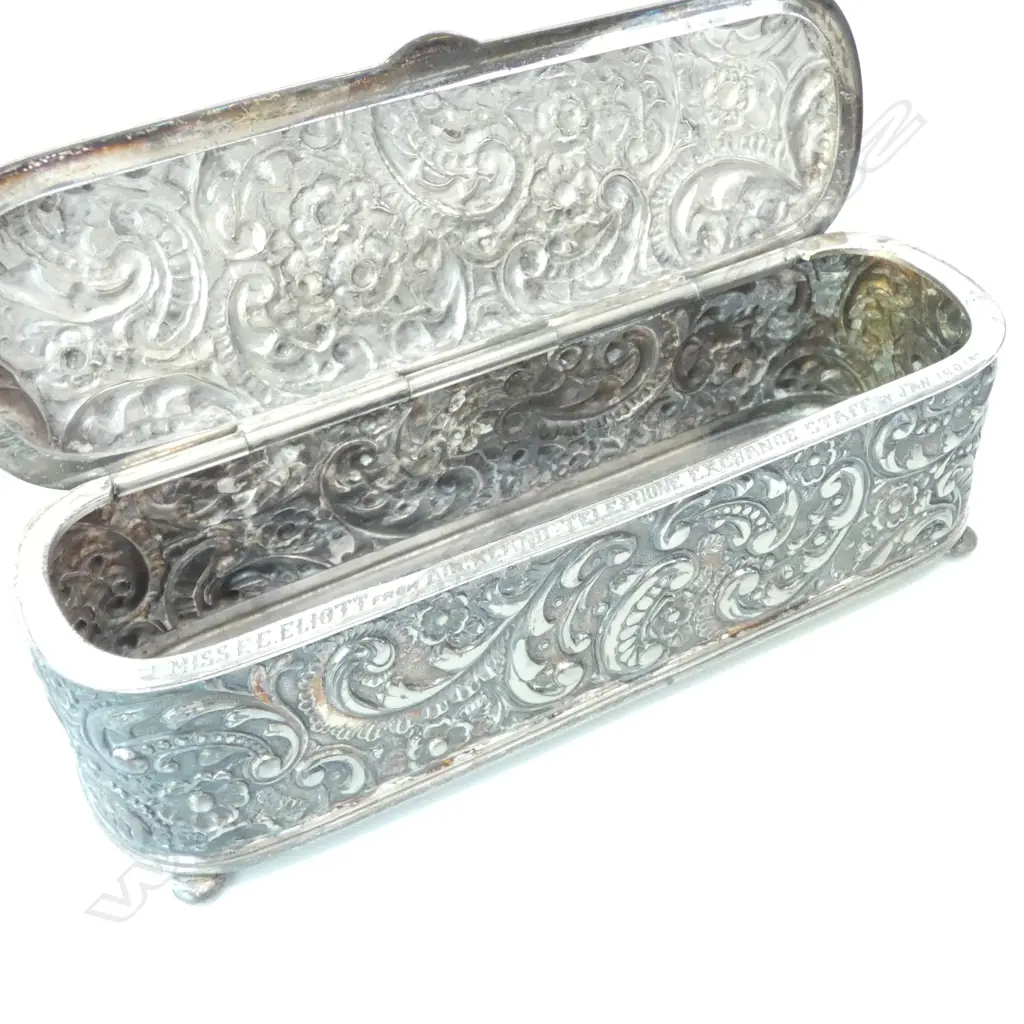 AN AMERICAN EP JEWELLERY BOX C 1900 L 200 MM Image 1++
