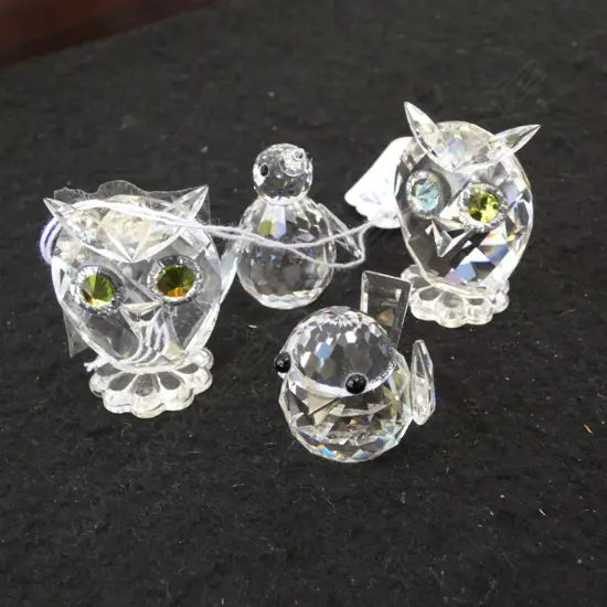 4 SWAROVSKI ANIMALS ONE UNMARKED H35MM