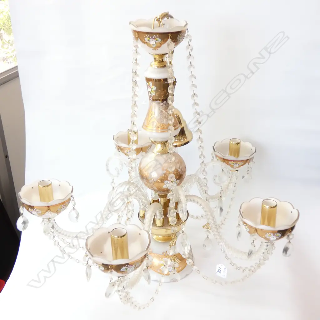 5 ARM MARANO? GLASS CHANDELIER 550MM H Image 1++