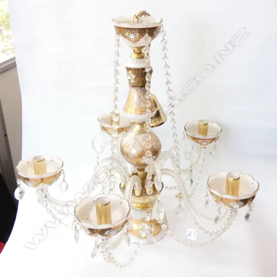 5 ARM MARANO? GLASS CHANDELIER 550MM H