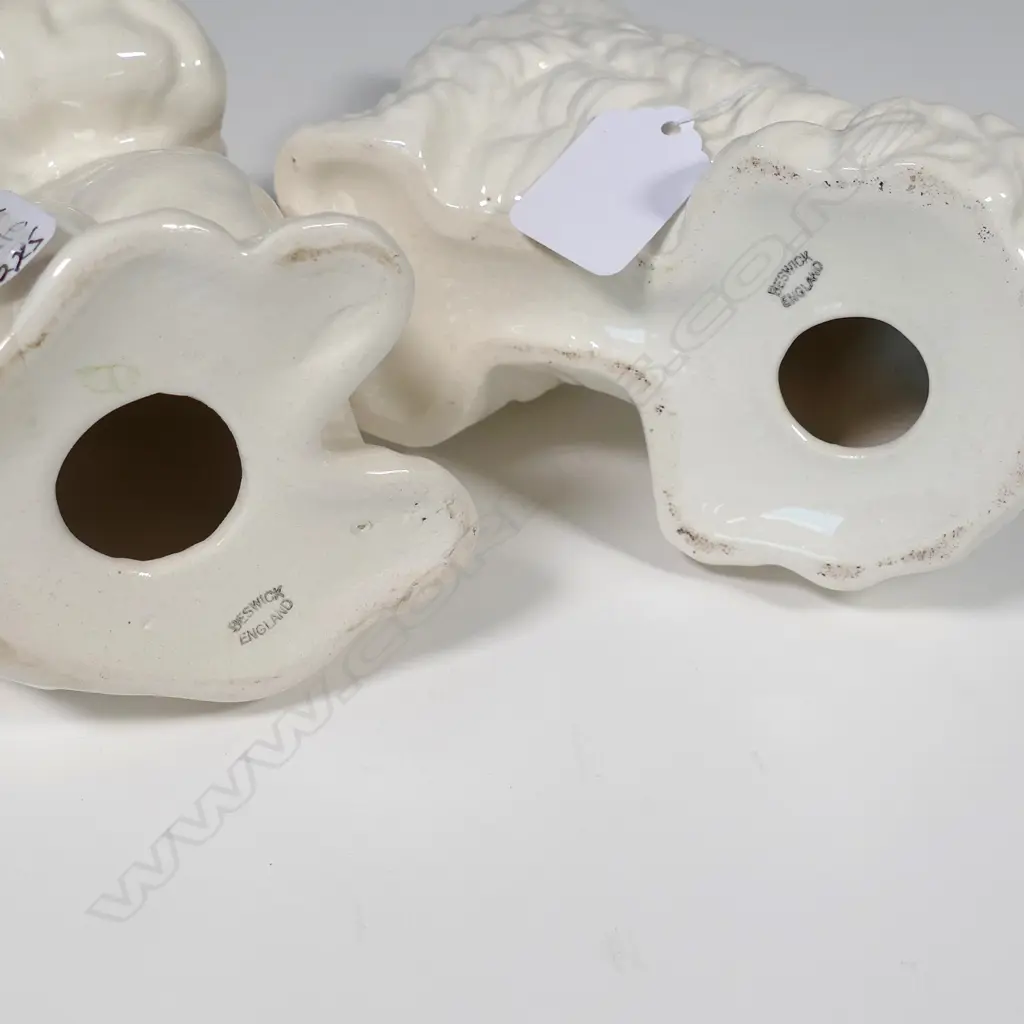 TWO BESWICK SEATED TERRIERS, PUPPY H.165MM, WHEATON TERRIER H165MM Image 1++