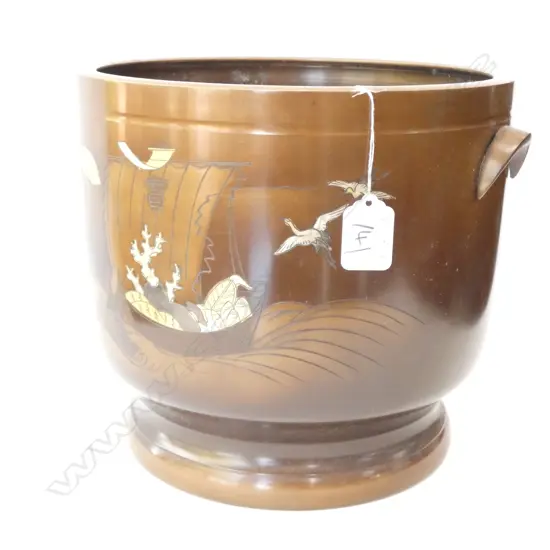 JAPANESE BRONZE FIREPOT/ JARDINIERE