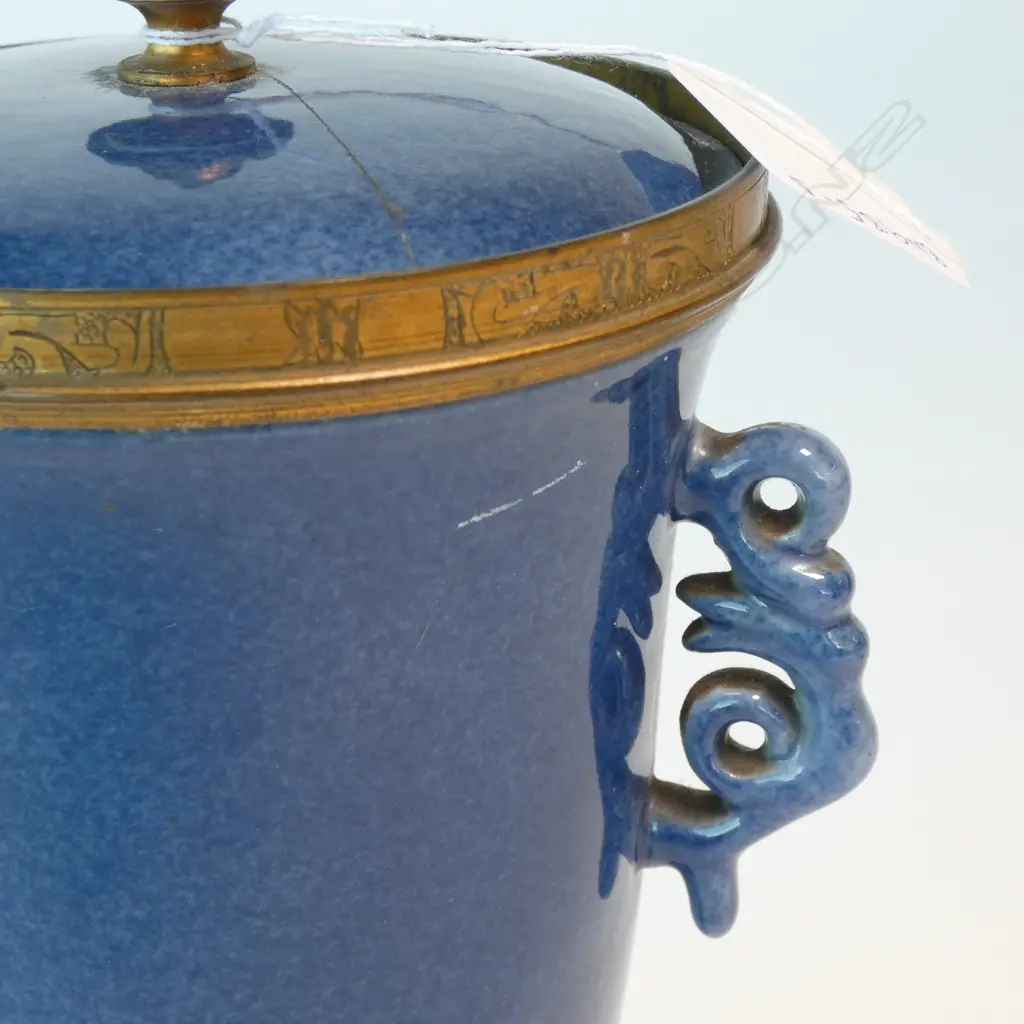 CHINESE/FRENCH ORMOLU LIDDED POT, LEAF MARK TO THE BASE (ALL FAULTS) Image 1++