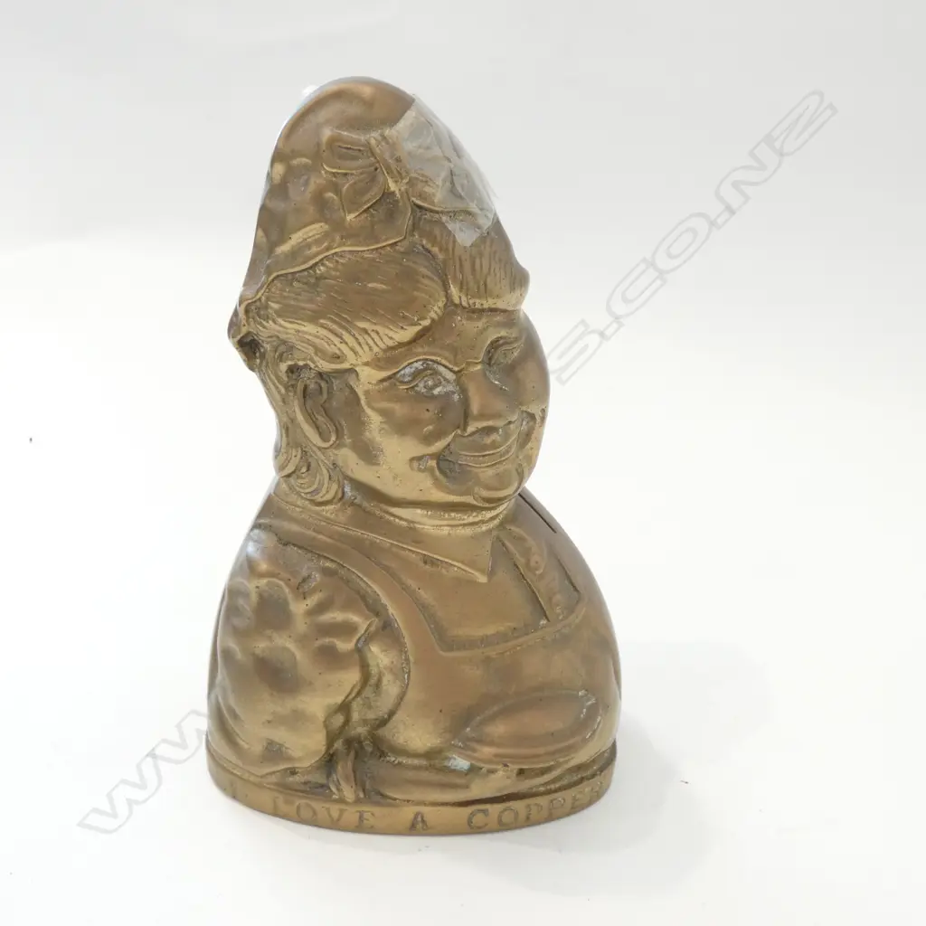 BRASS TWO SIDED EVERY COPPER HELPS MONEYBOX H150 MM  Image 1++