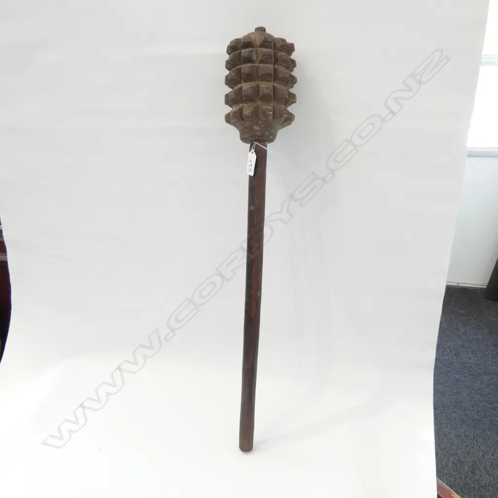 HEAVY WOODEN THROWING CLUB, PORT MORESBY PNG 640MM L Image 1++