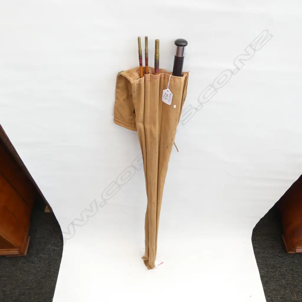 SEALEY 9' 3PCE 'OCTOPUS' SPLIT CANE ROD PLUS SPARE TOP IN ORIG. BAG Image 1++