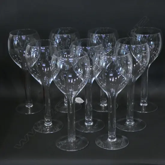 9 HOLLOW STEM WINE GLASSES 
