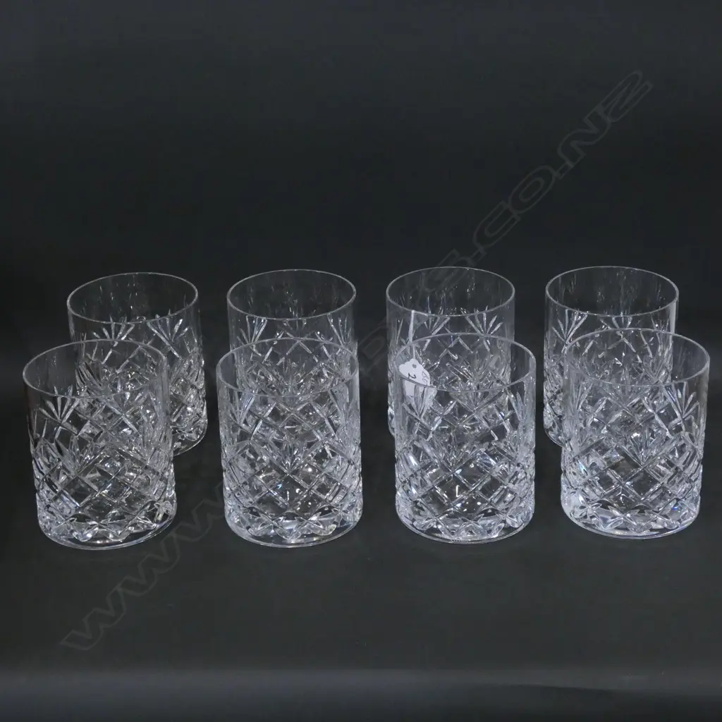 SET 8 STUART CRYSTAL 'YORK' TUMBLERS Image 1++