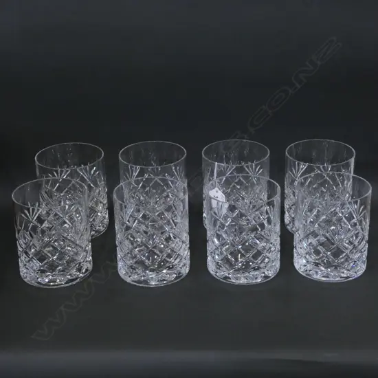 SET 8 STUART CRYSTAL 'YORK' TUMBLERS