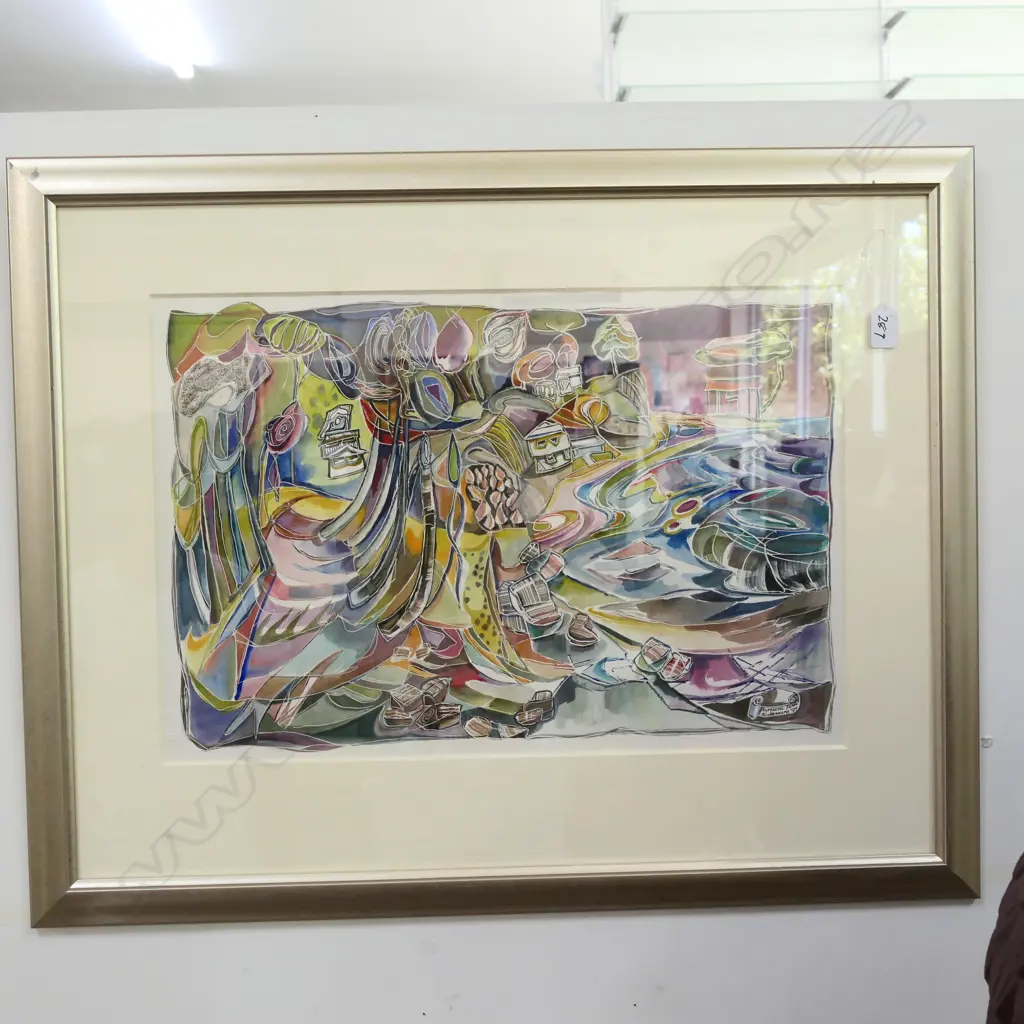 BARBARA BLACKMORE-FOWLER 1921-2004, W/C & INK, SCARBOROUGH, SIGNED AND DATED 97, 380 X 555mm Image 1++