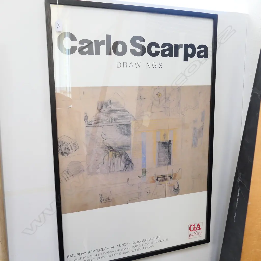 CARLO SCARPA EXHIBITION POSTER (GA PUBLISHING, JAPAN) 1988 600 X 910 MM Image 1++