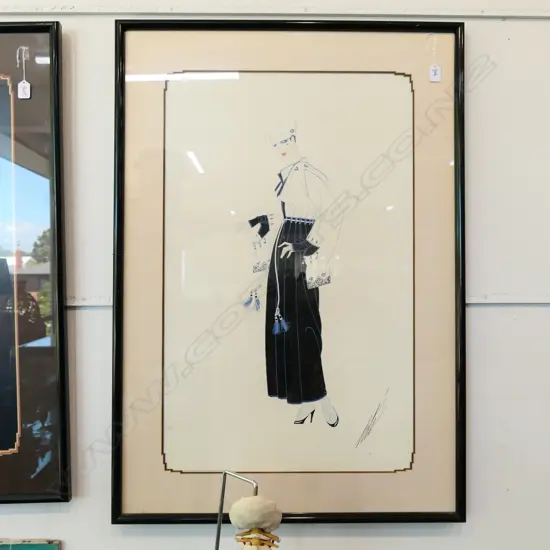 ERTE SERIGRAPH, UNTITLED, ART DECO COSTUME