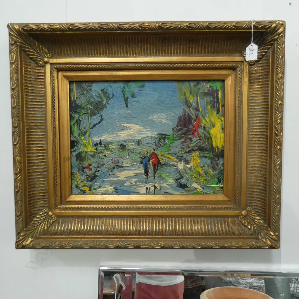 ATTRIB. GEORGE RICHARD DEAKINS (1911-82) MODERNIST IMPASTO OIL ON BD Image 1++