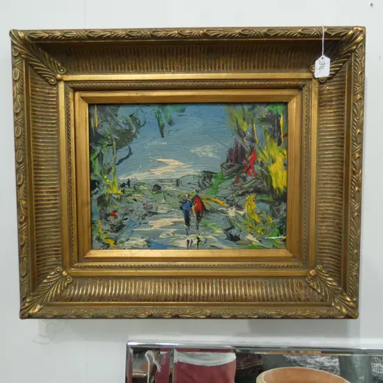 ATTRIB. GEORGE RICHARD DEAKINS (1911-82) MODERNIST IMPASTO OIL ON BD