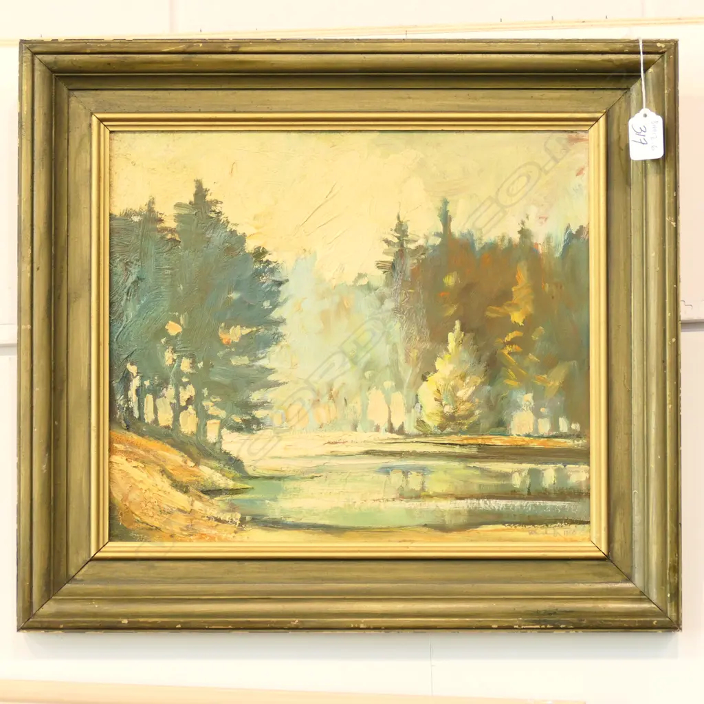 GREG WHITECLIFFE, OIL ON BOARD, FOREST LAKE, SIGNED Image 1++
