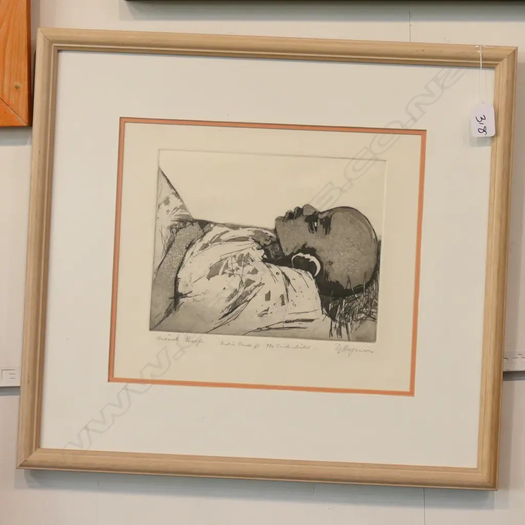 ROY DALGARNO ETCHING 'INDIA SUITE VI, THE SICK CHILD' ARTIST'S PROOF, SIGNED  Image 1++