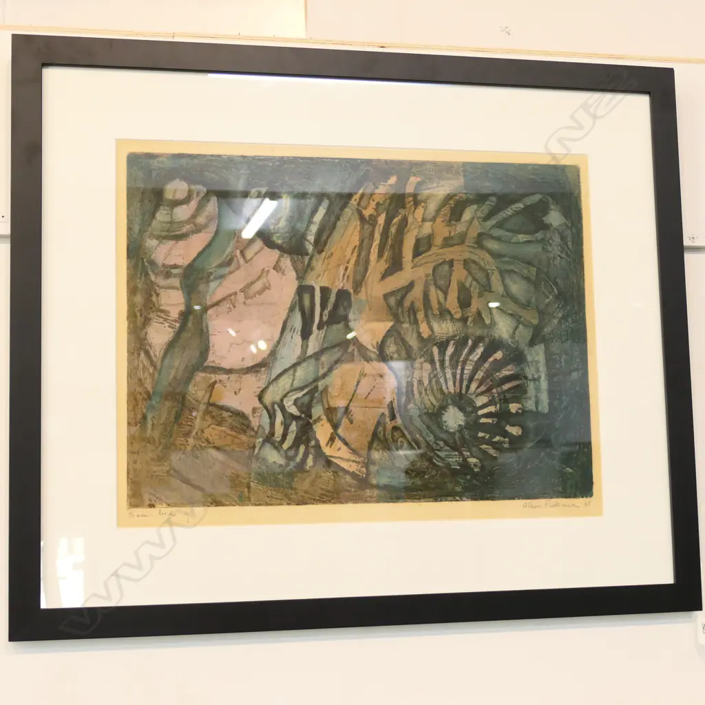 ALISON PICKMERE 'SEA BED' ETCHING 4/80 SIGNED DATED '68 Image 1++