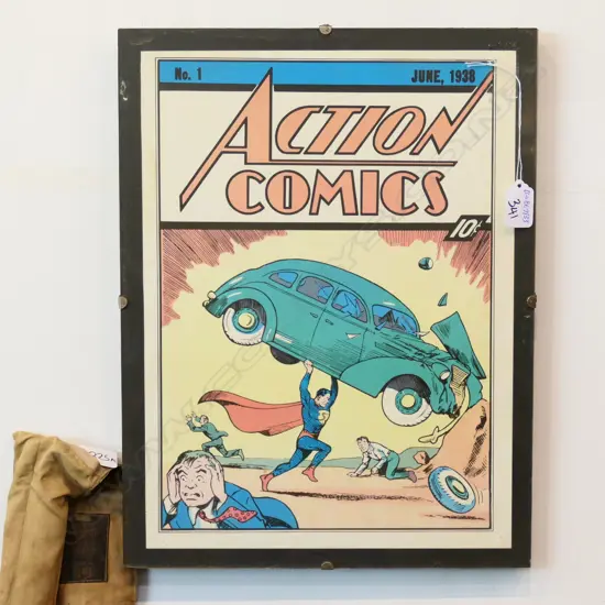 FRAMED ACTION COMIC NO 1 1938 COPY H 430 MM