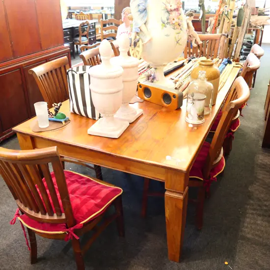 DINING TABLE 1170 X 2400 AND 8 CHAIRS 