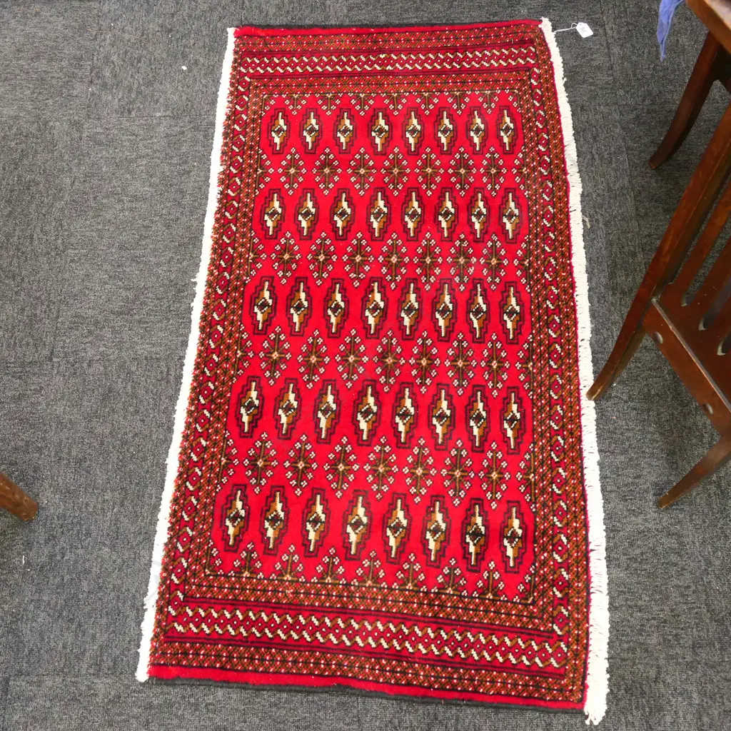 TURKOMAN PERSIAN RUG 127 X 64mm. 67A Image 1++
