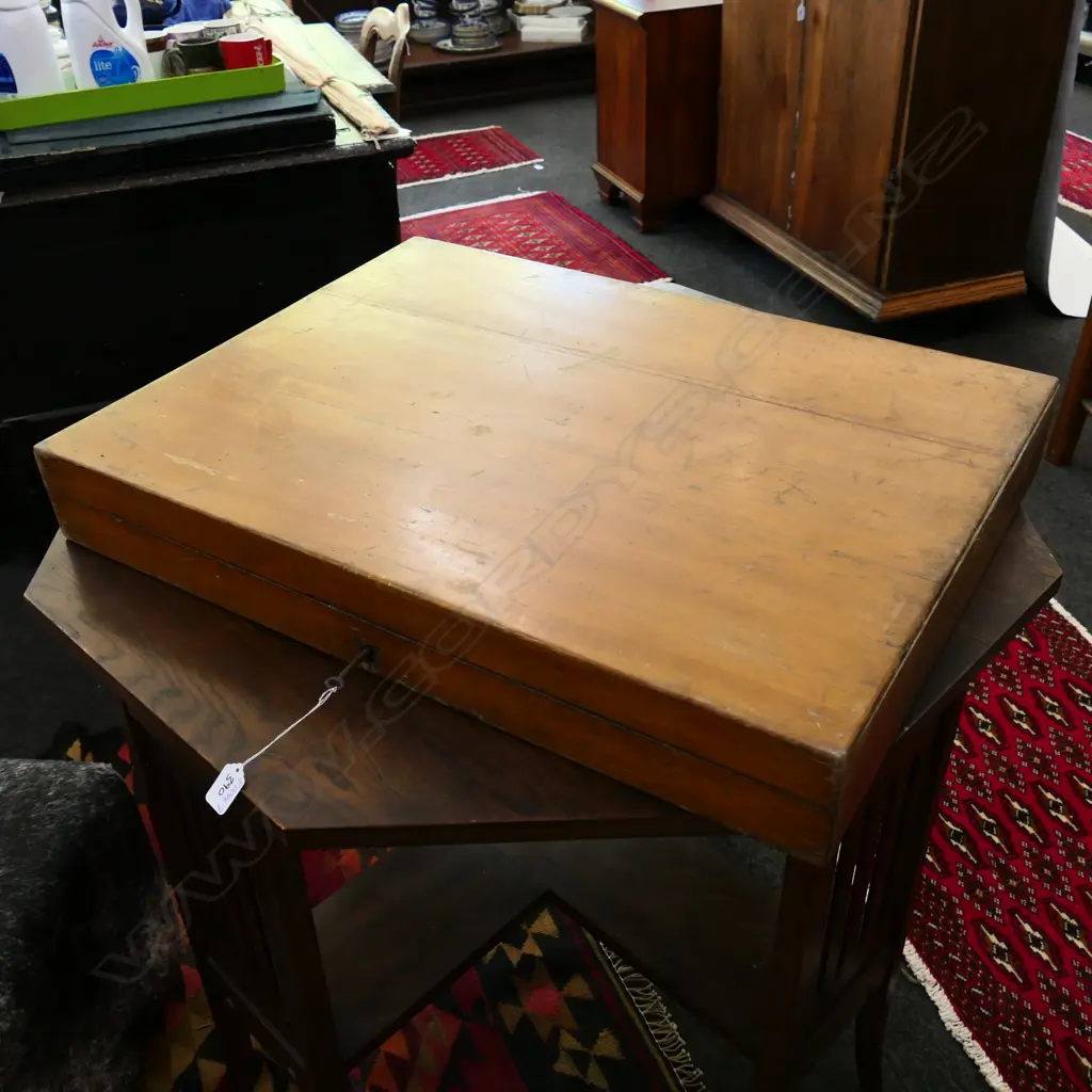 OAK 1920'S BOX BRASS MAKER'S PLAQUE 'F.D. THOMAS' Image 1++