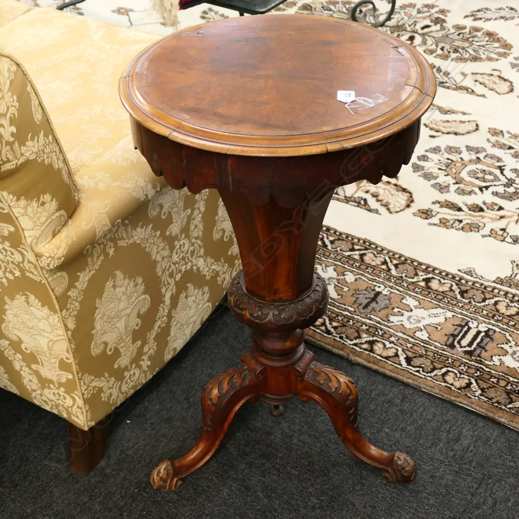 VICTORIAN SEWING TABLE 750MM H 470MM DIA Image 1++
