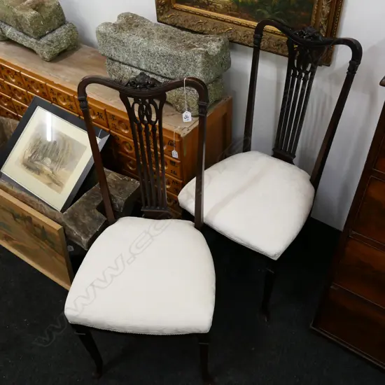 PR OF MAHOGANY FRAMED EDWARDIAN SIDE CHAIRS