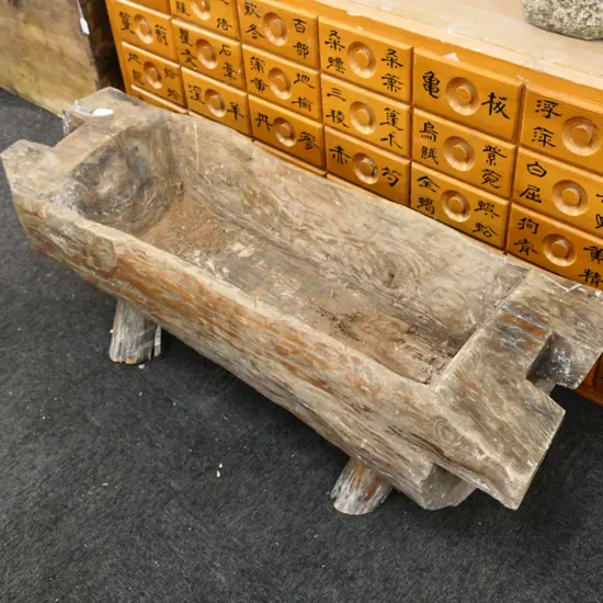 RUSTIC WOODEN FARM FEEDING TROUGH L 1100 MM