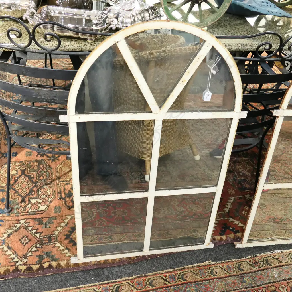OLD FRENCH CAST IRON WINDOW MIRROR Image 1++