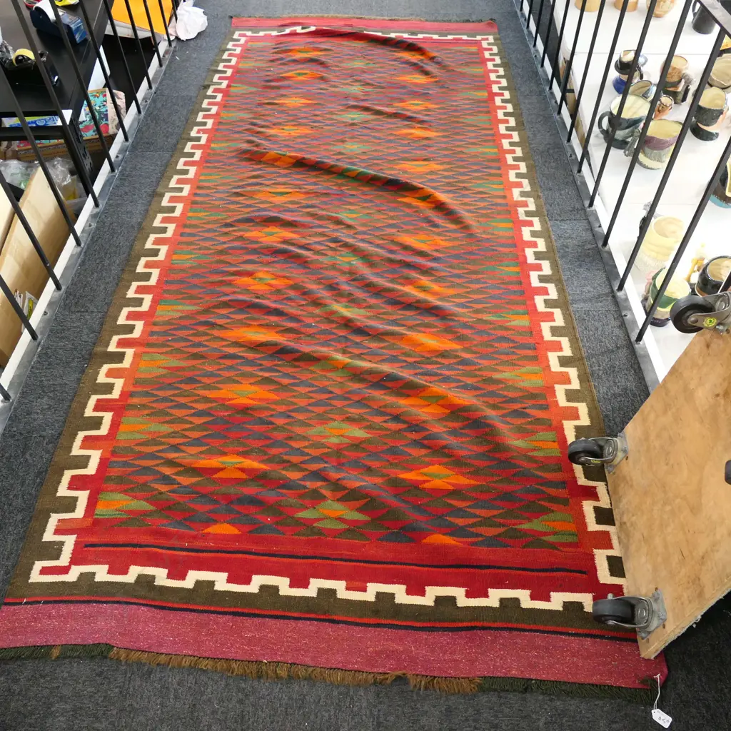 SHIRAZ PERSIAN RUG 355 X 140mm. 162A Image 1++