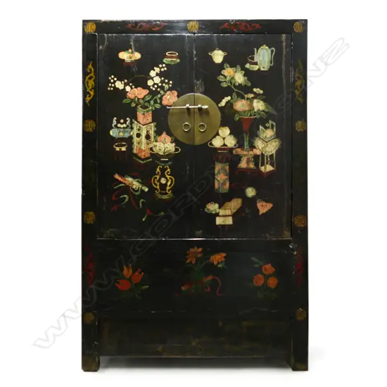 VINTAGE PAINTED CHINESE CABINET W 1170 cm, H 1850 cm, D 490cm