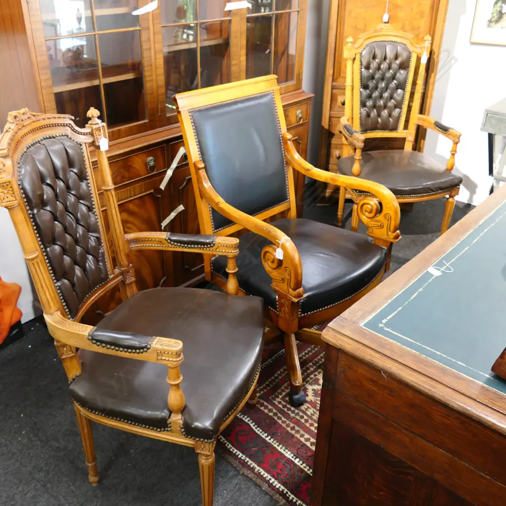 PR FRENCH STYLE LEATHER CHAIRS 600MM W Image 1++