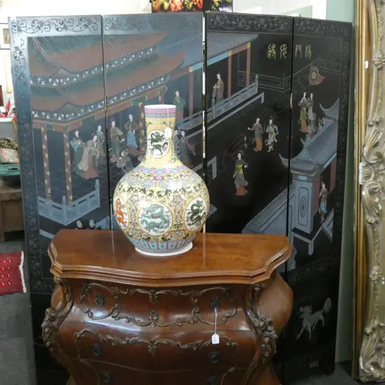 CHINESE 4 FOLD SCREEN EACH PANEL 1830 X 400MM