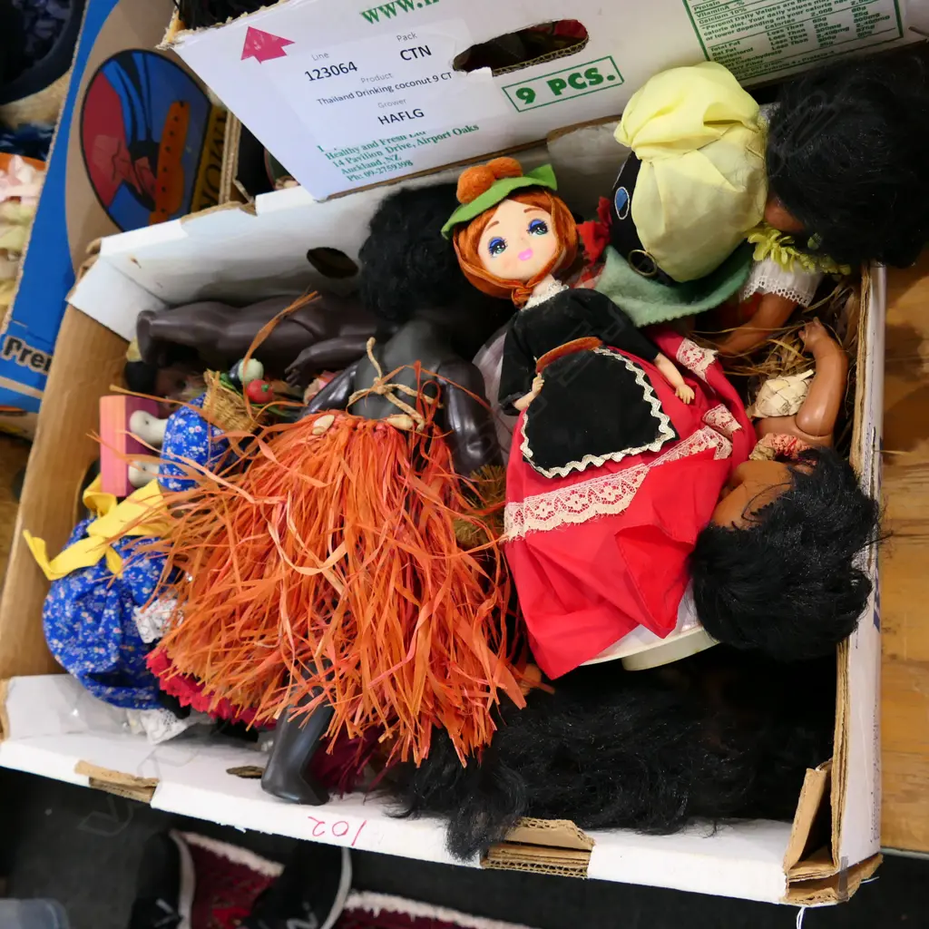 BOX LOT AFRICAN / PACIFIC DOLLS  Image 1++