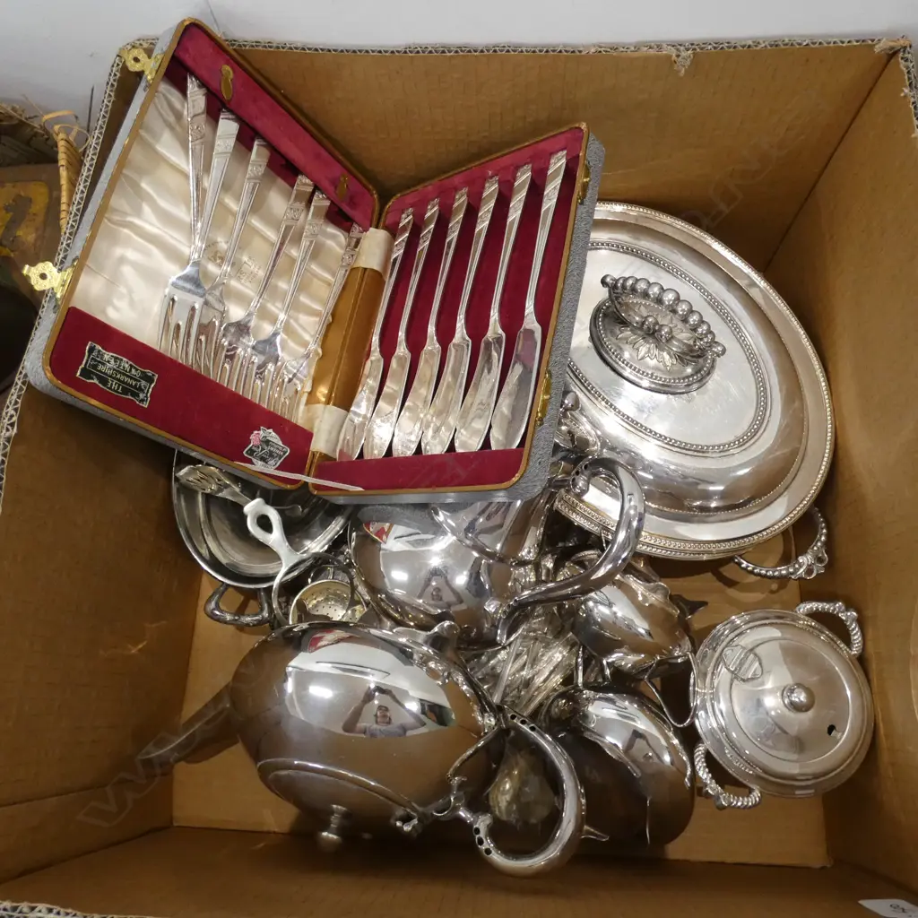 LOT ASST EP WARE TEASET/TUREEN/CUTLERY/ETC Image 1++