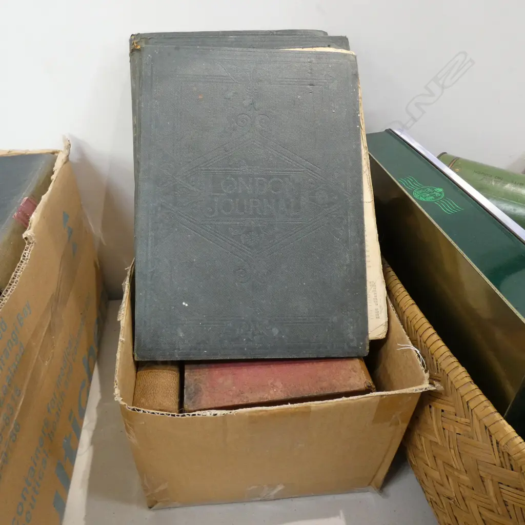 BOX LOT ANTIQUE BOOKS INCL. 3 COPIES OF LONDON JOURNAL Image 1++