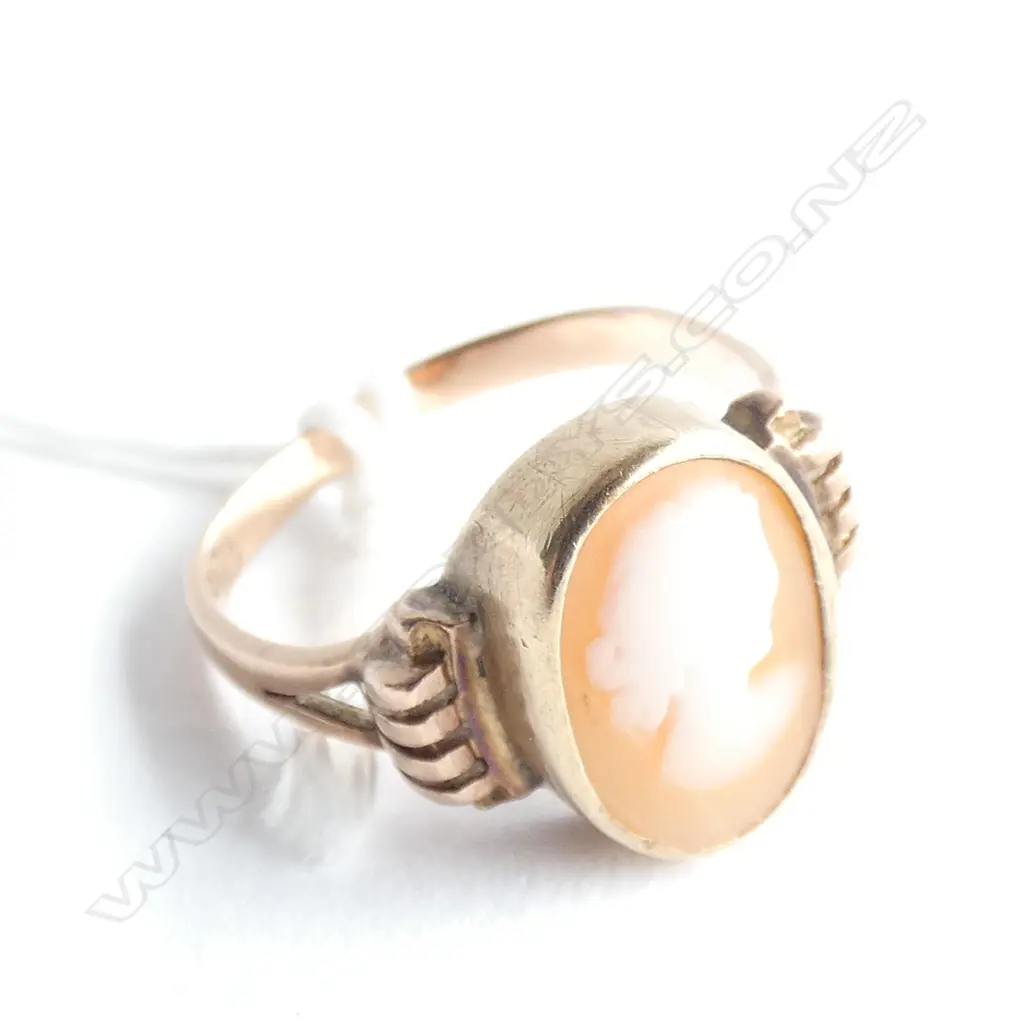 9CT ROSE GOLD CAMEO RING AF TO CAMEO Image 1++