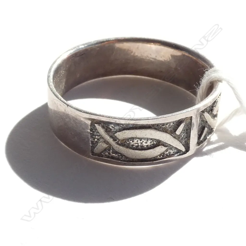 SILVER BAND RING ARCHIBALD KNOX TYPE DECOTRATION Image 1++