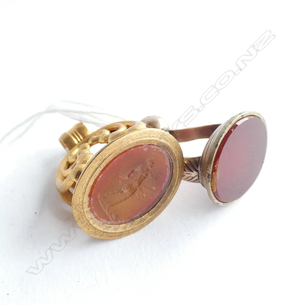 2 GOLD PLATE (ONE POSSIBLY 9CT) FOB SEALS Image 1++