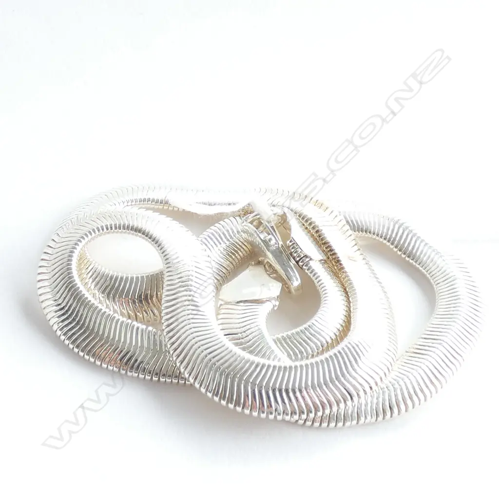 (19684) SILVER MODERNIST SMOOTH LINK NECK CHAIN  Image 1++