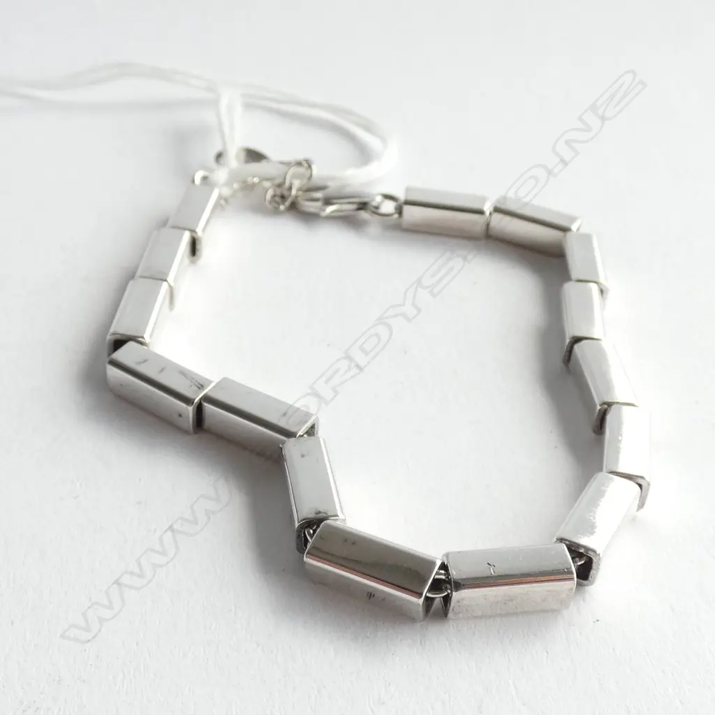 FANCY SILVER LINK BRACELET 14gm Image 1++