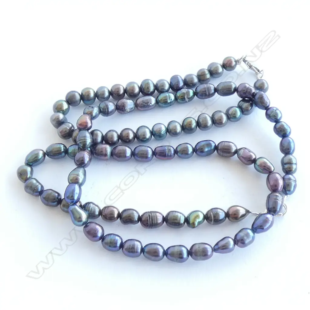 BLACK CULTURED PEARL NECKLACE & BRACELET Image 1++