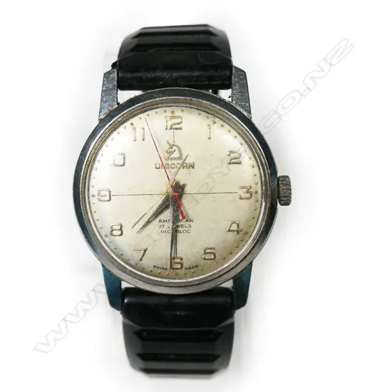 1960S UNICORN GENTS WINDUP WATCH, WORKING, PREVIOUSLY WAS A ROLEX BRAND...