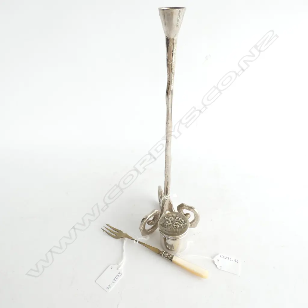 SILVER PLATE REYNOLDS ANGELS POT/CANDLE STICK/PICKLE FORK Image 1++