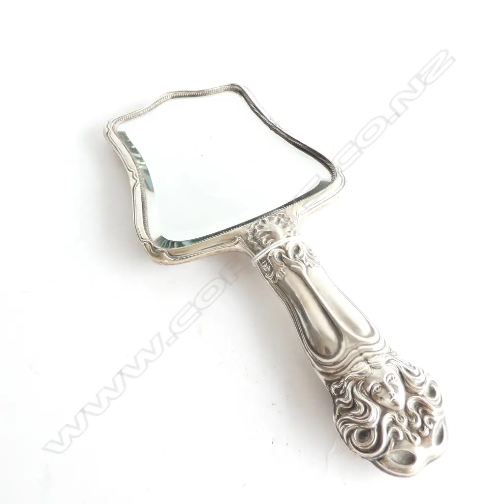 ART NOUVEAU STERLING SILVER MIRROR BIRMINGHAM 1906 Image 1++