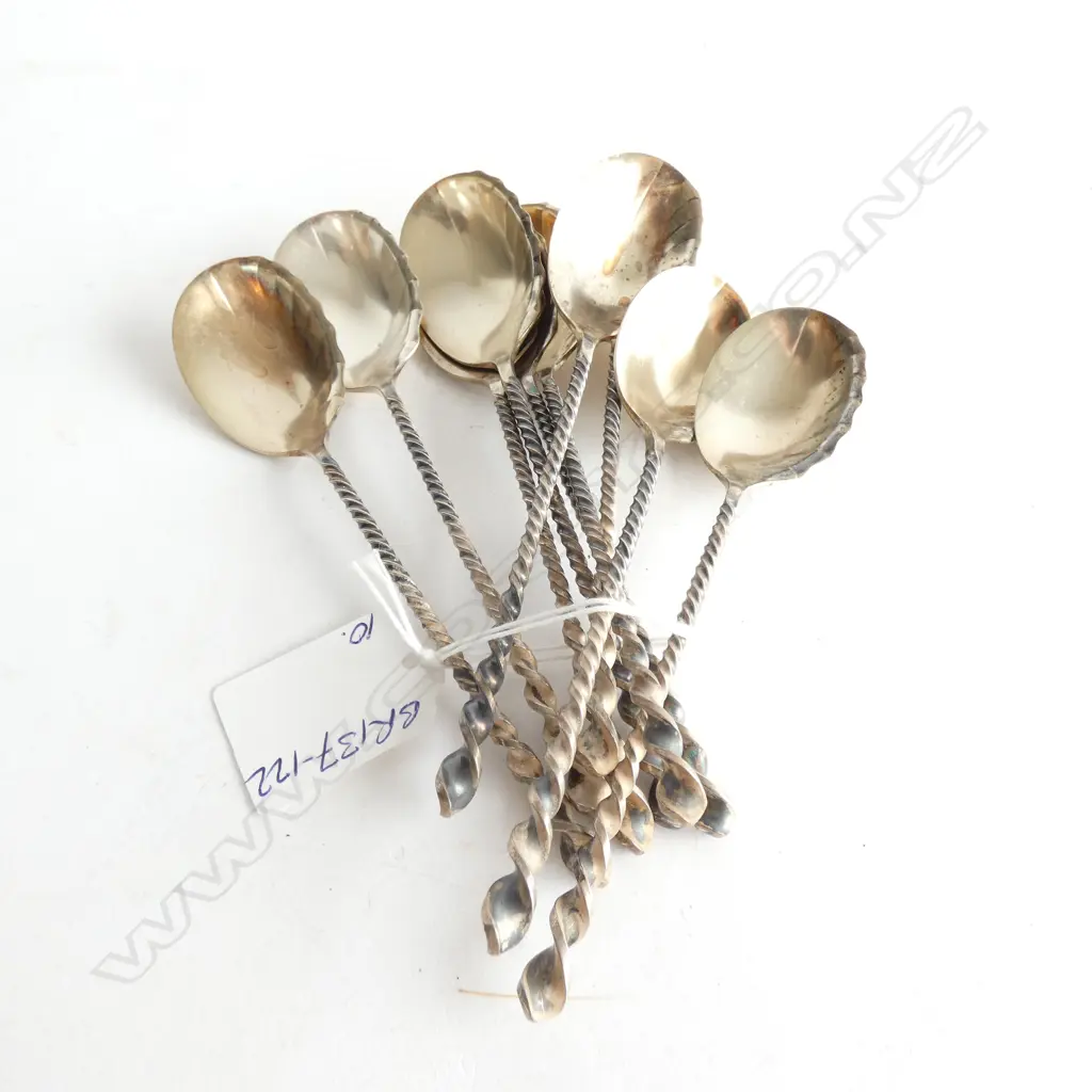 SET 10 'STERLING' SILVER DESSERT SPOONS 166gms Image 1++