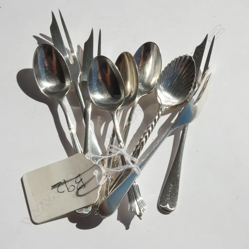 4 +2 SILVER TEASPOONS & 4 SILVER CAKE FORKS 124gm Image 1++